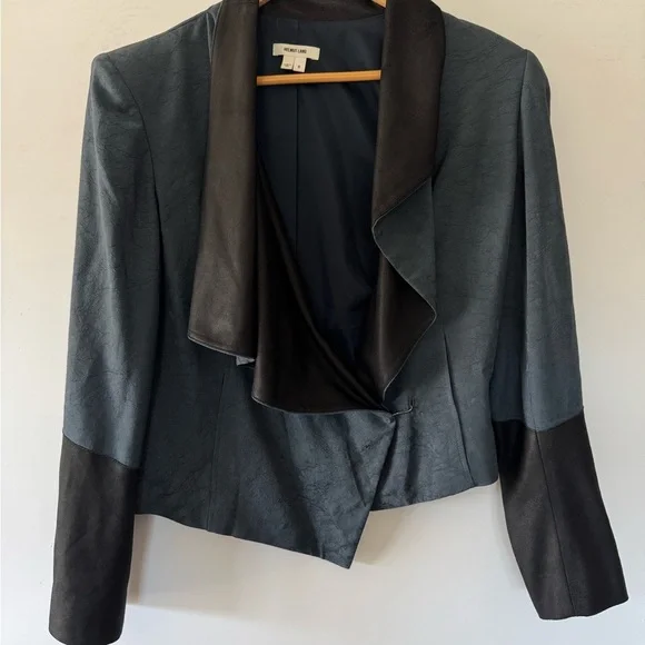 795$ HELMUT LANG Perma COMB DUSTY Sapphire JACQUARD Jacket GOAT LEATHER - Picture 9 of 16